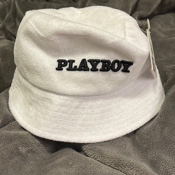 NWT White Playboy Bucket Hat - Picture 1 of 3